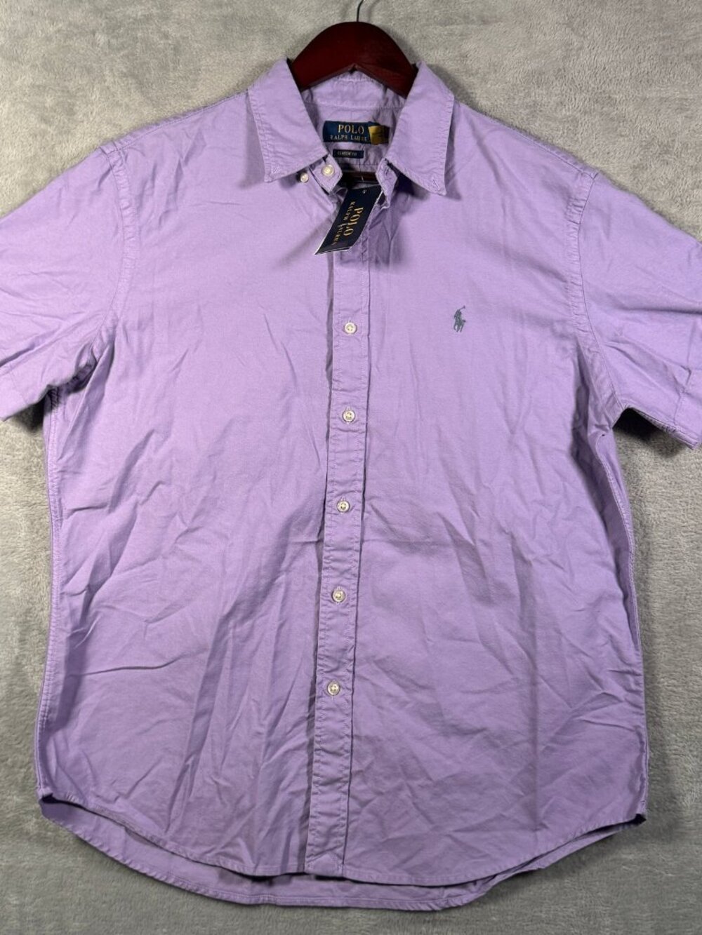 Polo Ralph Lauren Shirt Mens L Purple Short Sleeve Sport Classic Fit $120